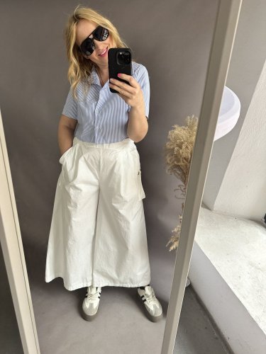 Kalhoty ve stylu sukně Sam-bílé