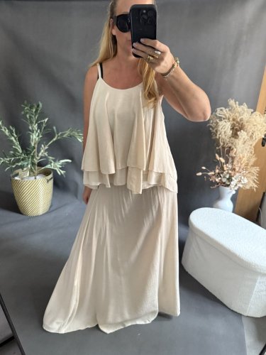 Set sukne a volániky-beige