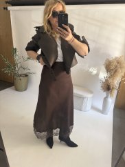 Sukně Amber s krajkou hnědá