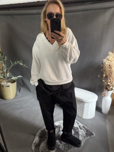 Mikina s krajkou-bílá