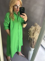 Košilové šaty Angel-UNI SIZE s kapsami gucci zelené