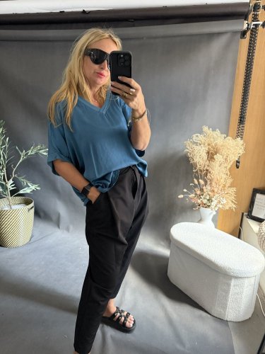 Bluza Liame-UNI SIZE na XS-XL-tyrkysová