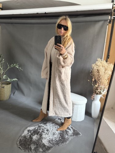 Kabát/cardigan Meccuch-béžový