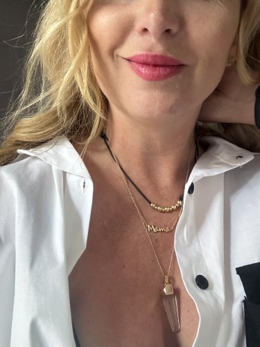 Náhrdelník s kryštálom velký-zlatý