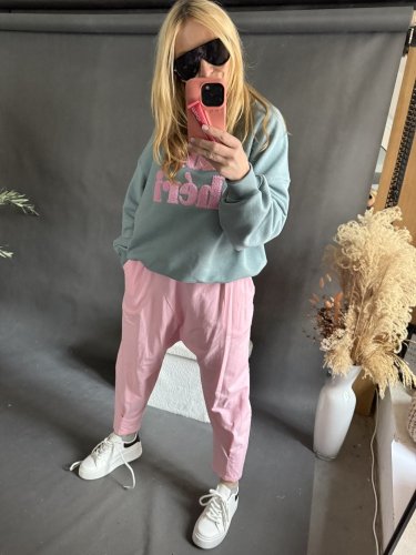 Tepláky nasrávacie Mega-růžové