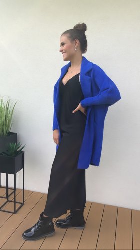 Kabát Elen dlhý - barva: královská modrá