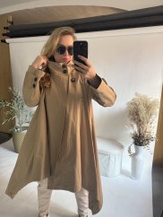 Kabát Sun asymetrický-UNISIZE OVERSIZE-biege