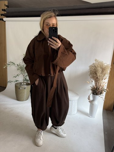 Nohavice Lux Luna-hnedá