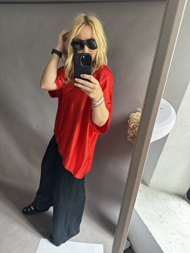 Bluza Liame-UNI SIZE na XS-XL-čiervená