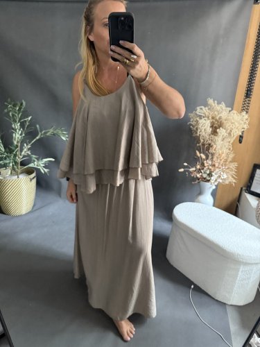 Set sukne a volániky-mocca