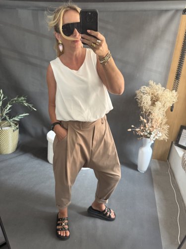 Nohavice SUN bez gombíka do 3XL-camel