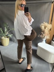 Košeľa oversize rukáv-bielá