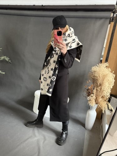 Kabát Jarní ve stylu dlouhého saka-černý