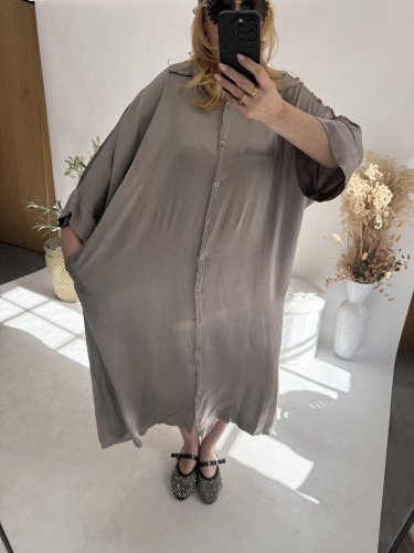 Košeľové šaty viskoza-mocca