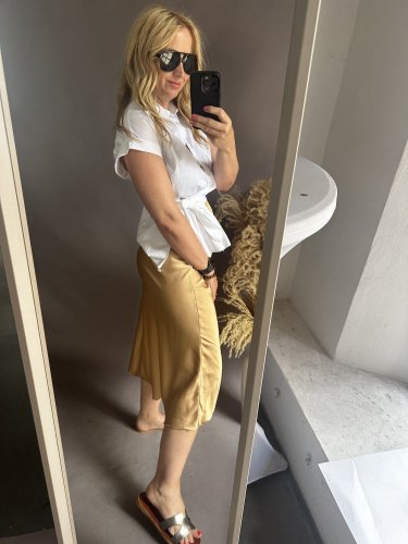 Saténová sukňa Amber- zlatá