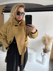 Křivák ala semiš s páskem-mustard