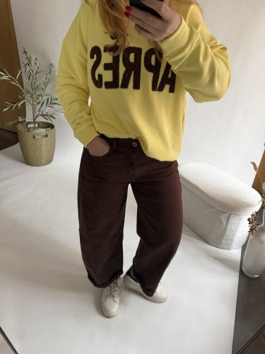 Džínsy New York--elastické, pohodlné-hnedé