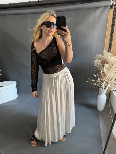Body Krajka Lumina jeden rukáv - Velikost: M/L