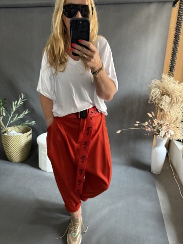 Nohavice s nižším sedom Blair-béžová postava 36-42čiervené