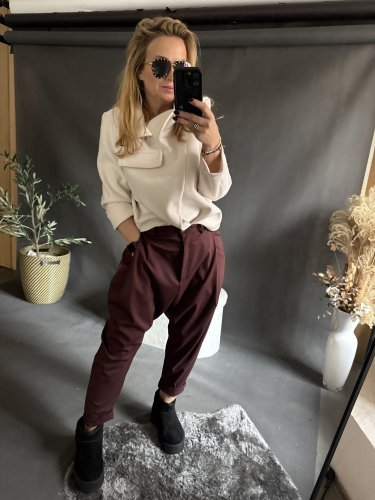 Nohavice Blair bavlnené- vínové