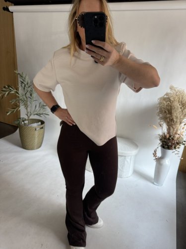 Legíny do zvonu Luxury-hnedé