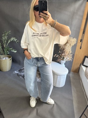 Tričko Social madia-bielé