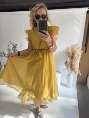 Šaty Pink-mustard