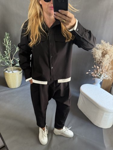 Kabátek Sun 2v1 s košilí-hnědý