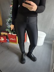 BODYSLIM LEGÍNY S PROŠITÍM a zipem - ČERNÁ-