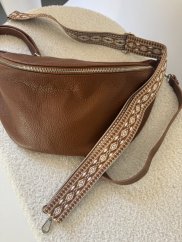 Popruh ke kabelce nebo ke Cupholder-stříbrné kování-Maroko-hnědý