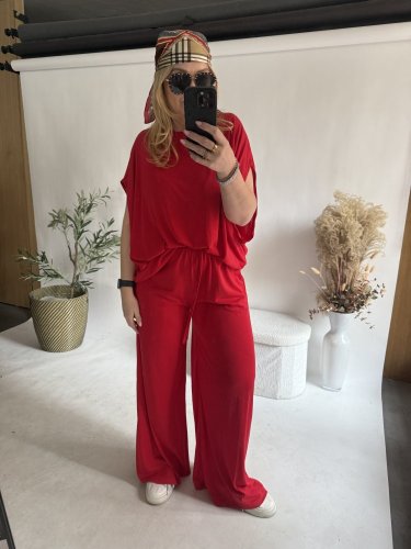 Set Pamy-dlhé tričko-čiervený