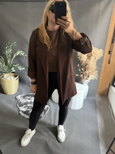 Sako tenké-lehce oversize-hnědé