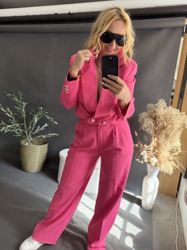 Kostýmek Style zlaté knoflíky-růžový