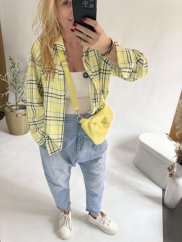 Košile kostkovaná jarní-žlutá