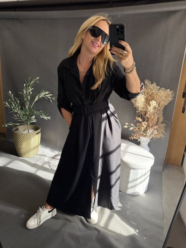 Šaty košilové dlouhé černé