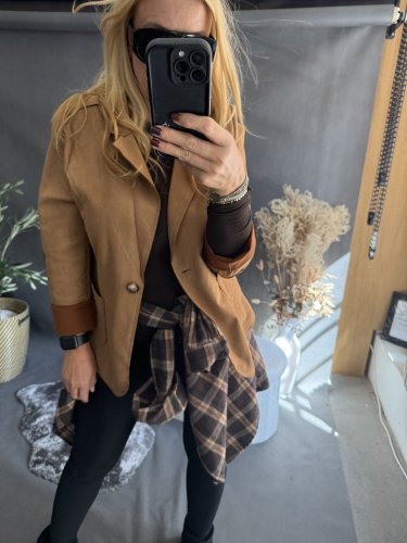 Sako Luisa velur-cognac
