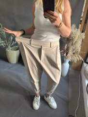 Kalhoty SUN bez knoflíku do 3XL béžové