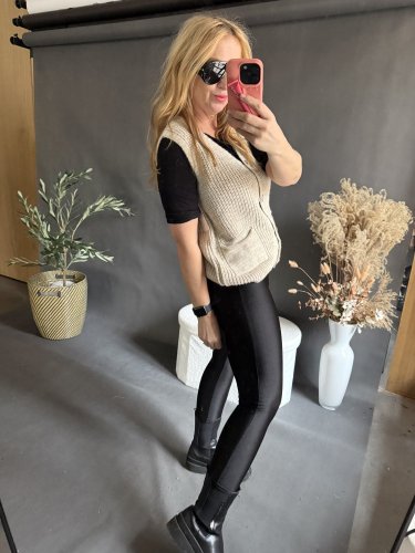 Pletená Vesta Chick-béžová