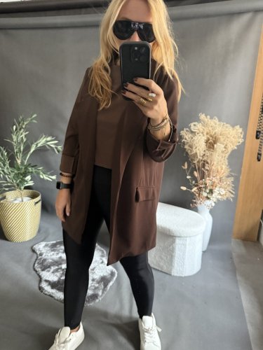 Sako tenké-lehce oversize-hnědé