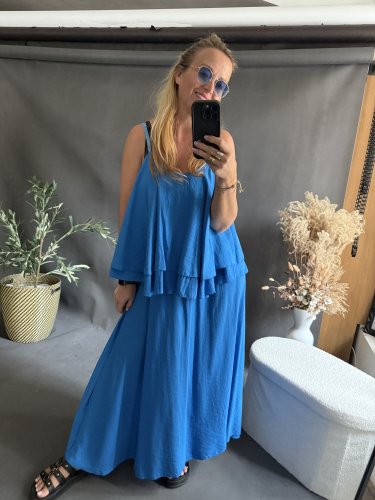 Set sukne a volániky-blue