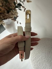 Opasok kožený posuvný so zlatou sponou-light beige