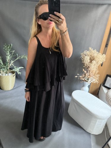 Set sukne a volániky-čierný