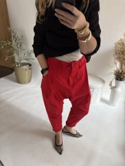 Kalhoty Blair bavlněné-červená