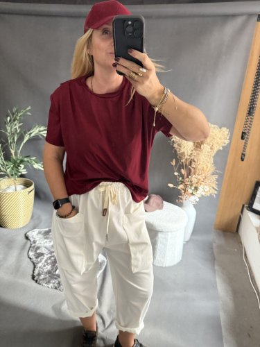 Tričká s vypchávkami UNI size-bordeaux