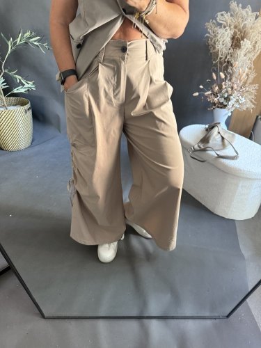 Nohavice so šnúrkou Sun béžové