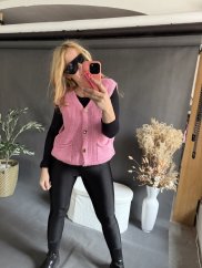 Pletená Vesta Chick-růžová