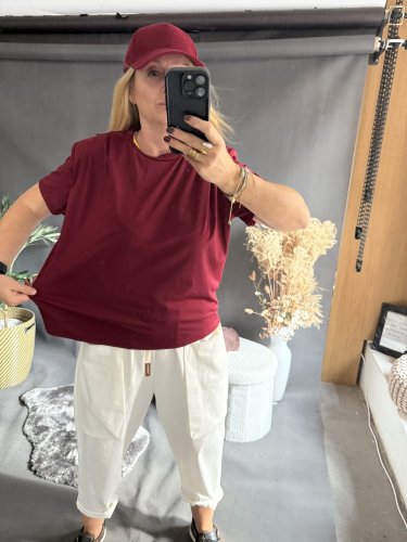 Tričká s vypchávkami UNI size-bordeaux