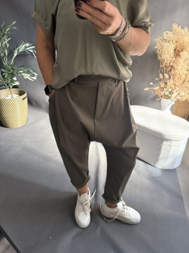 Nohavice SUN bez gombíka do 3XL-khaki