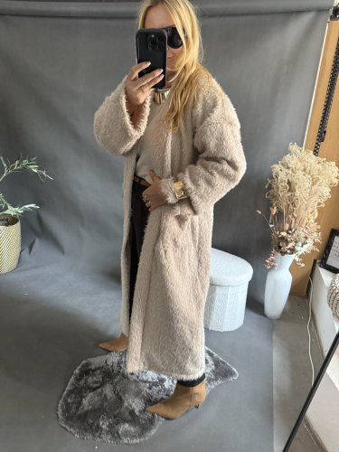 Kabát/cardigan Meccuch-béžový