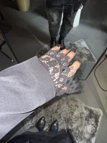 Sako s krajkou-černé